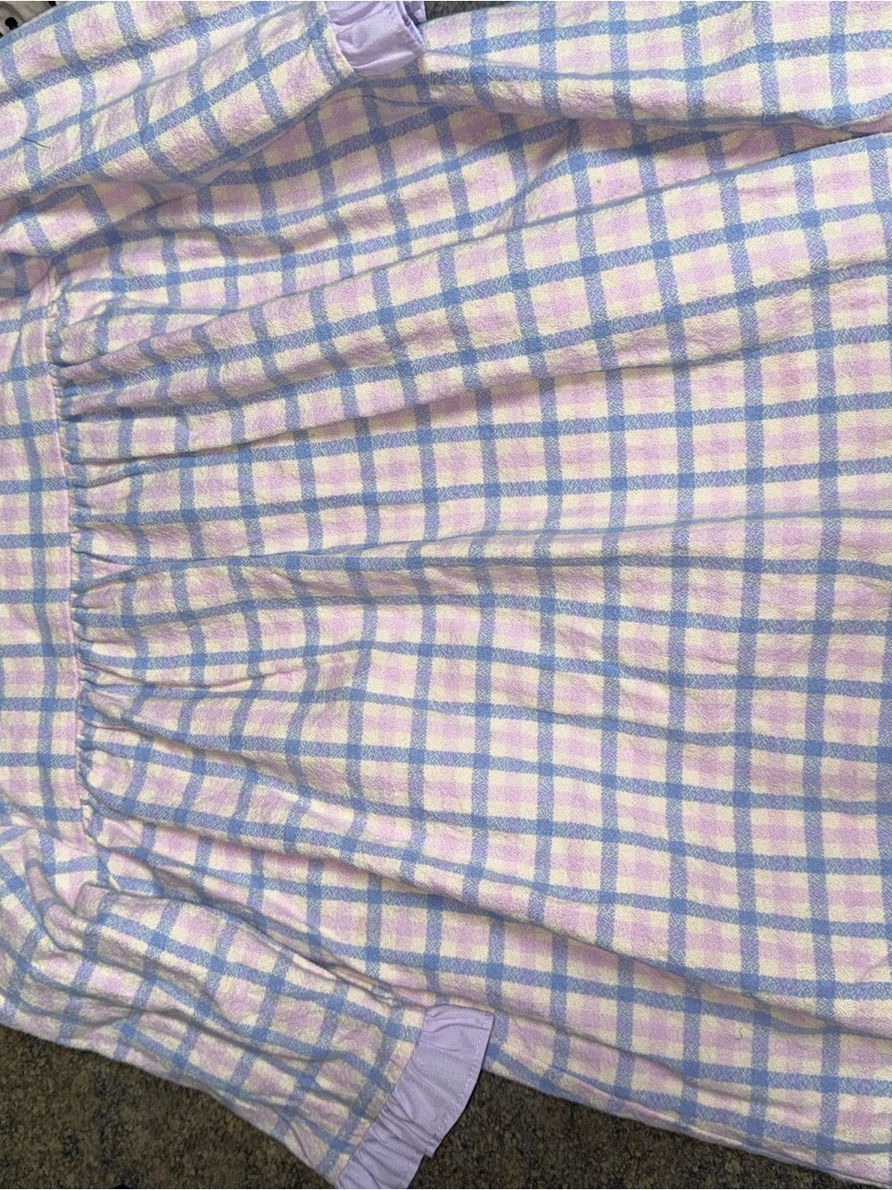 Girls Pastel Lavender & White Check Casual Dress